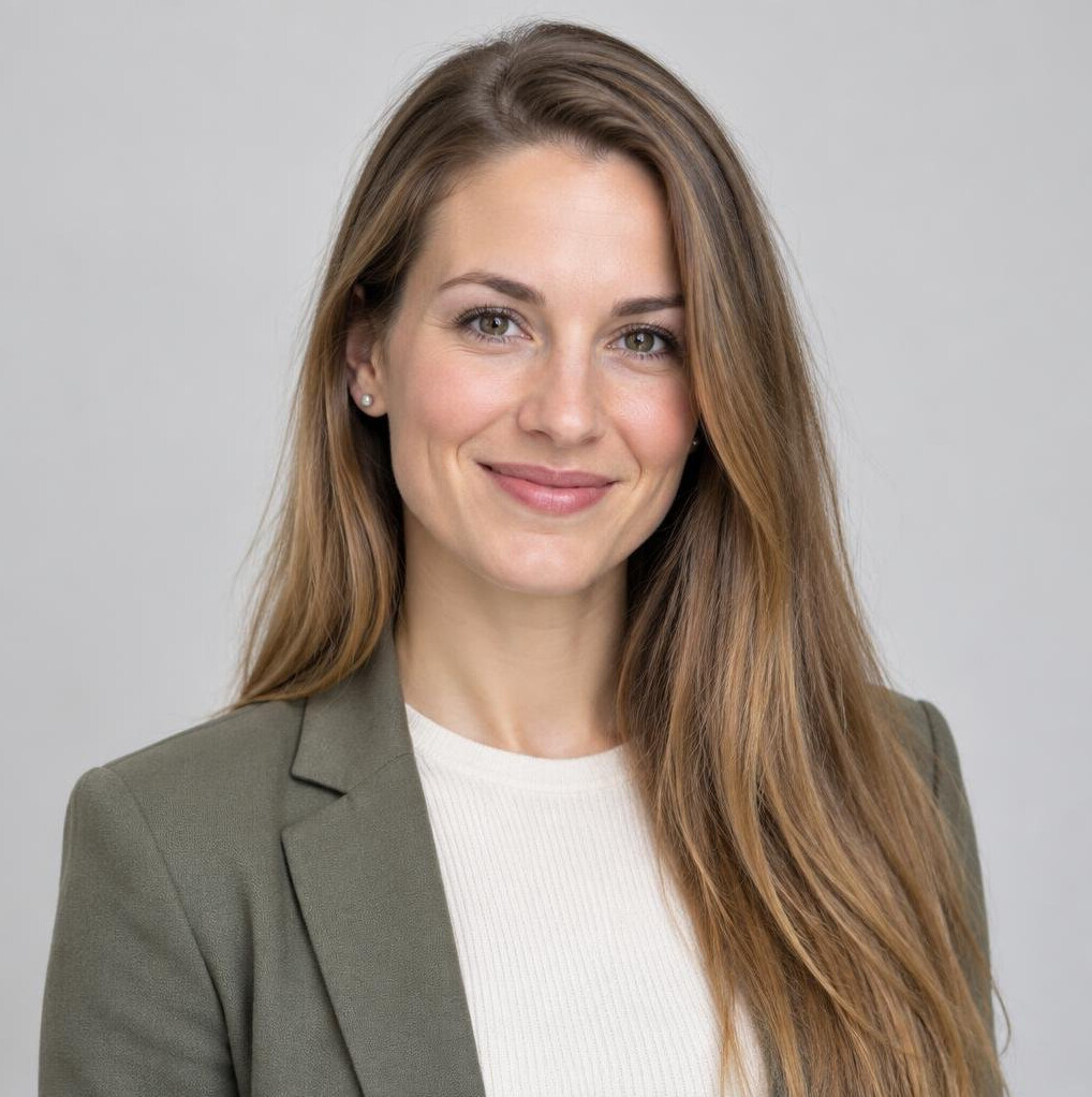 Portrait of a woman with long hair smiling
