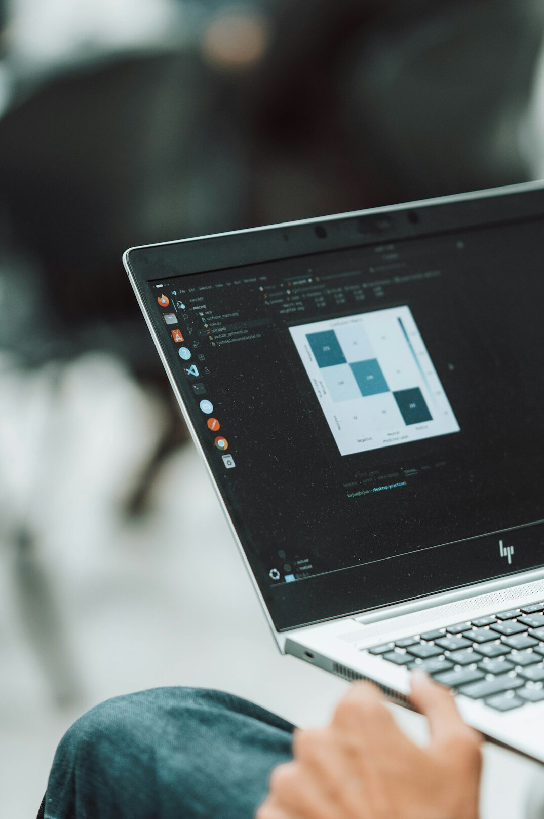 person learning programming on laptop