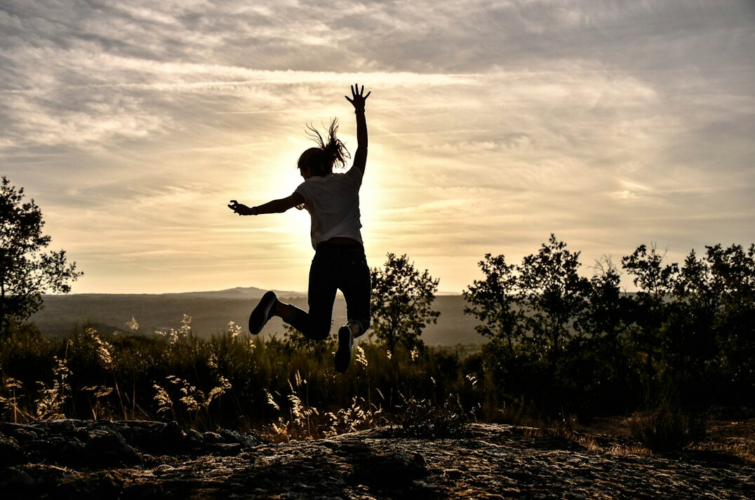 person celebrating success