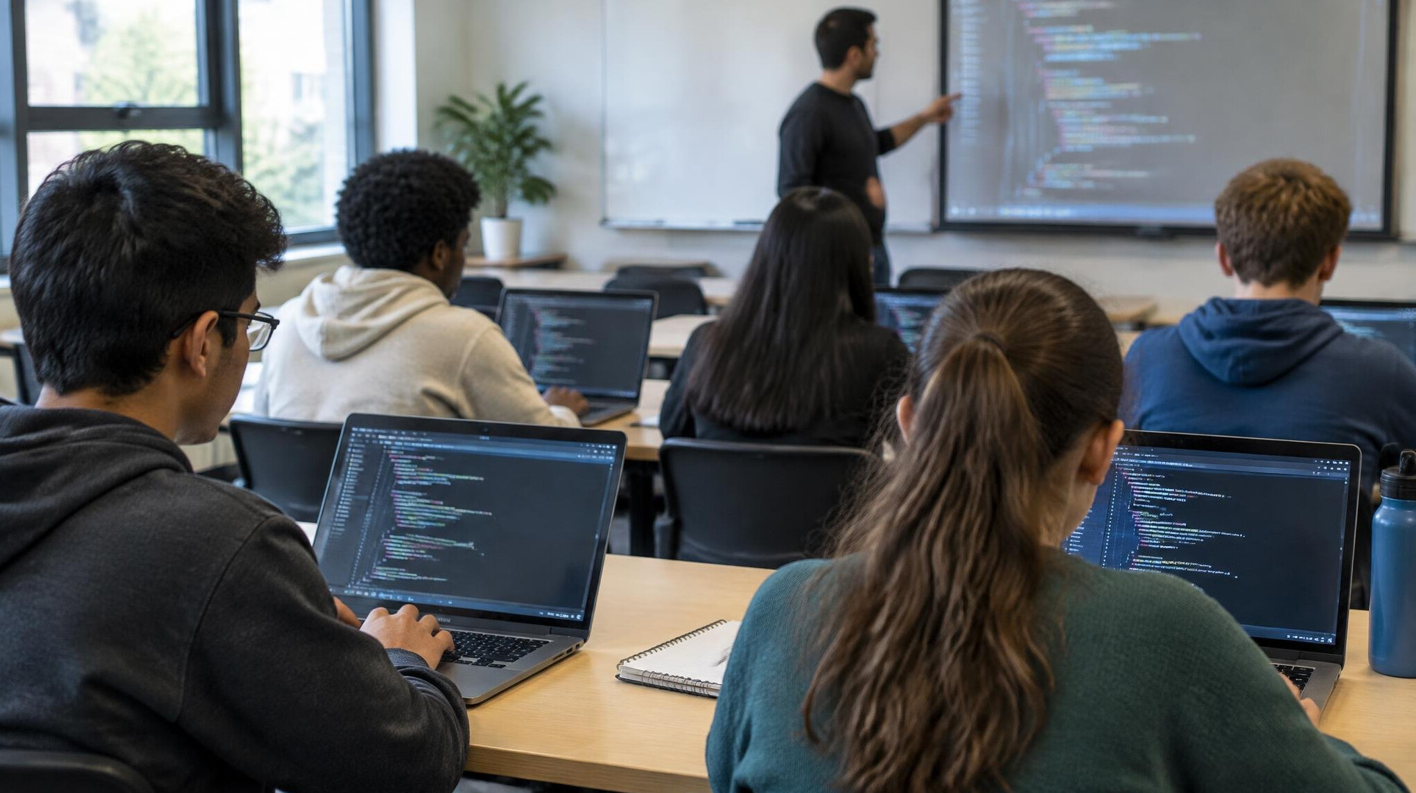 students in programming class